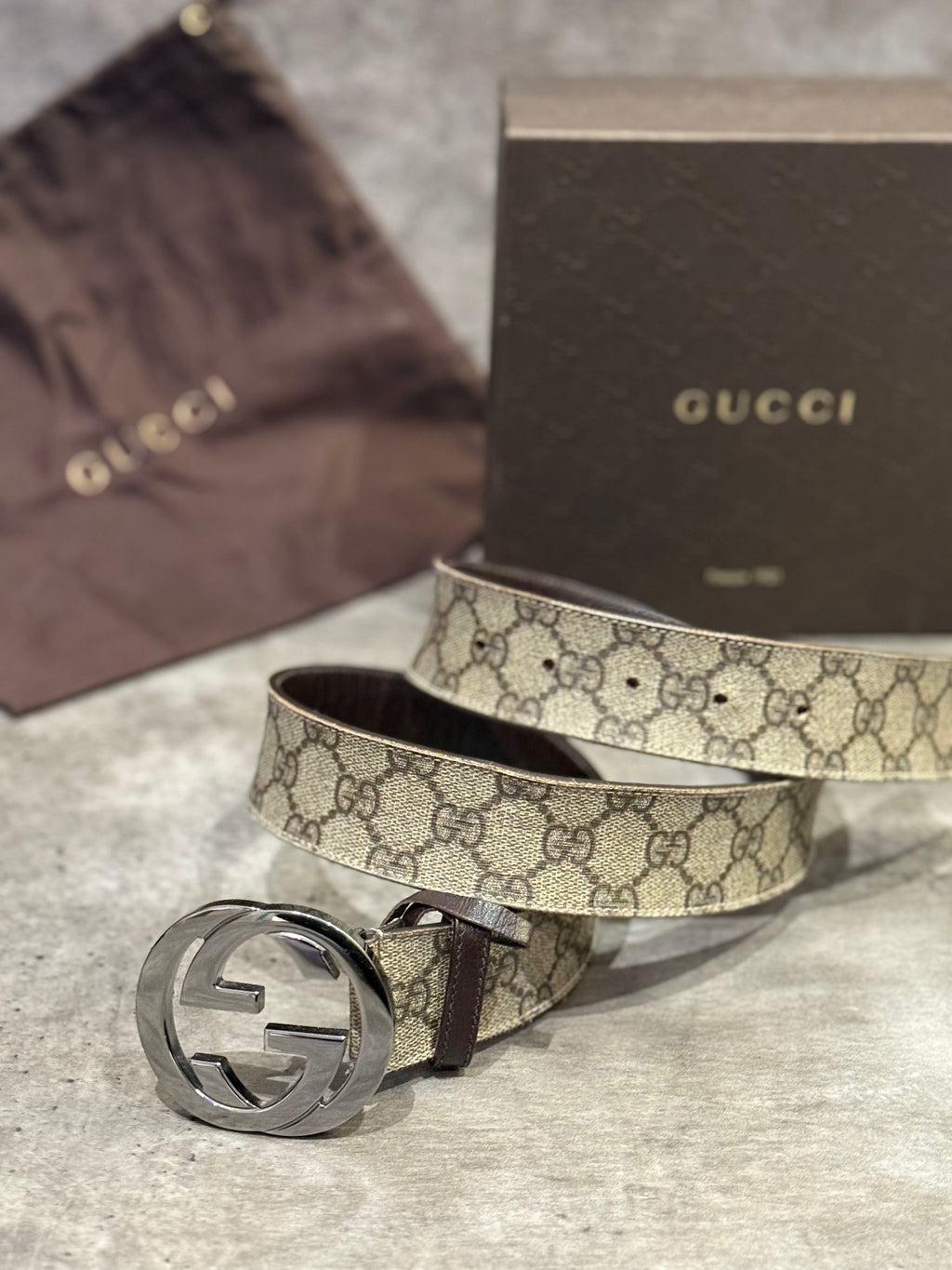 GUCCI Gürtel - Original - GG  Schnalle - 90 cm